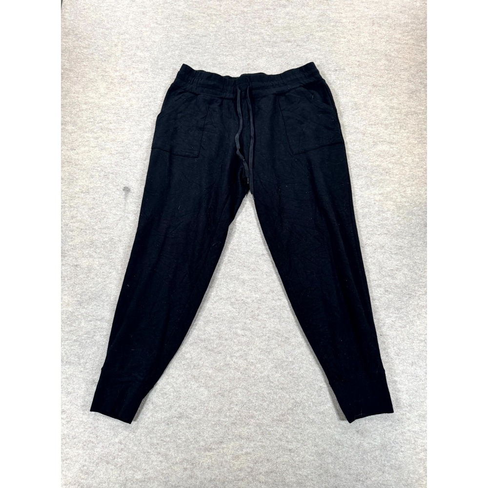 Athletic Works Super Soft Jogger Pants Women XL (16-18) Black Stretch Drawstring